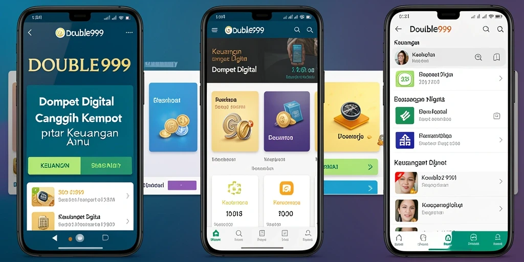 Tampilan antarmuka aplikasi Dompet Digital DOUBLE999.