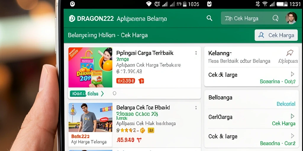 Antarmuka aplikasi DRAGON222 untuk cek harga produk.