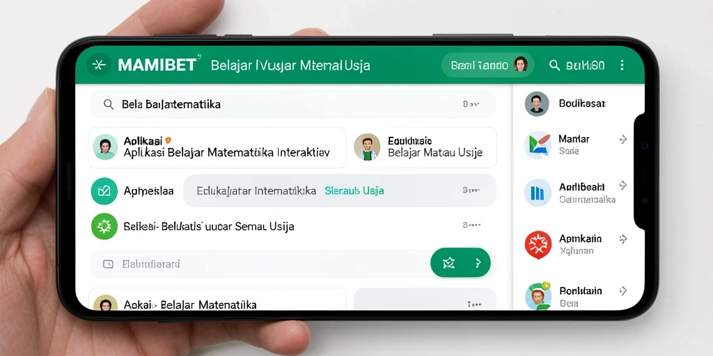 Tampilan antarmuka MAMIBET saat belajar matematika yang menyenangkan.