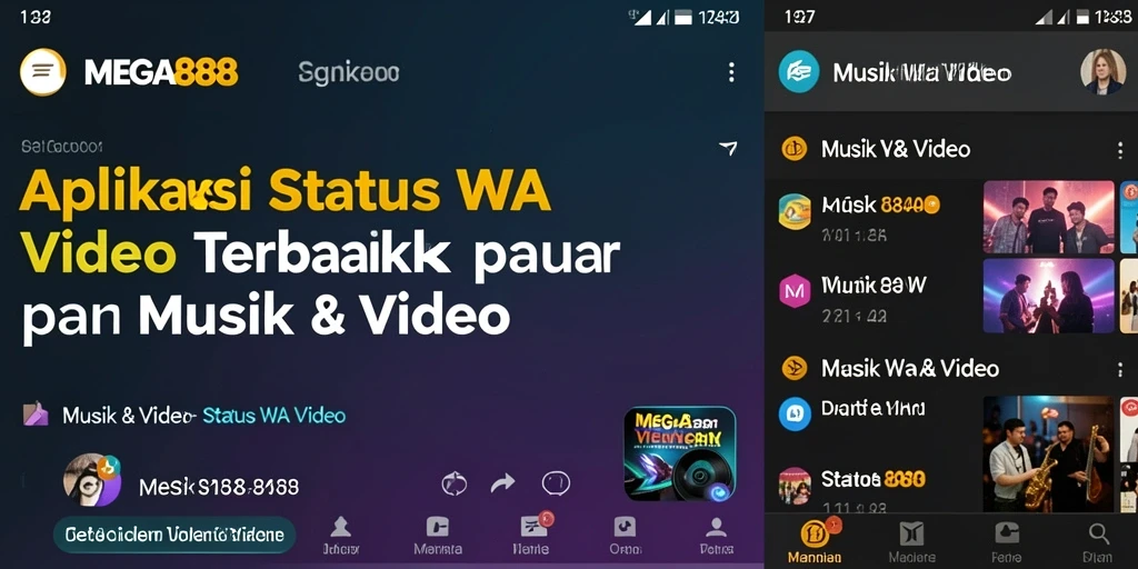Antarmuka MEGA888 dengan koleksi Status WA Video yang menarik.
