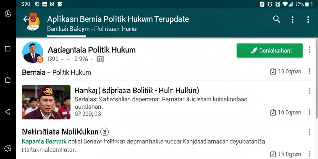 Antarmuka aplikasi S80 menampilkan berita politik dan hukum terkini.