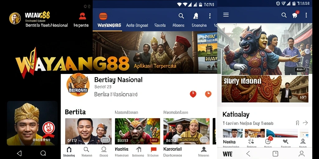 Antarmuka aplikasi WAYANG88 yang menampilkan berita terkini.
